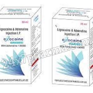 Exocaine Lignocaine & Adrenaline Injection 30ml (10 Injections)