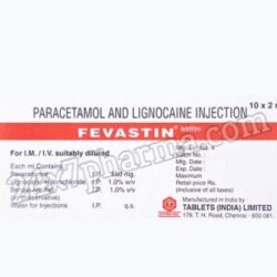 Fevastin Paracetamol and Lignocaine Injection (10 Injections)