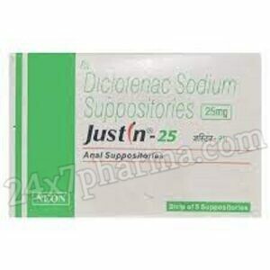 Justin 25mg Diclorenac Sodium Suppositories Injection (10 Injections)