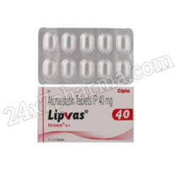 Lipvas 40mg Tablet 20's