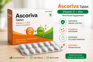 Ascoriva Tablet with Vitamin C and Zinc nutritional supplement for immune support and antioxidant protection