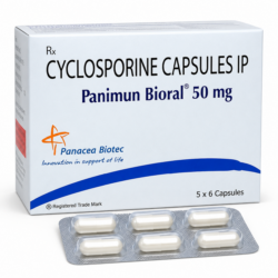 Panimun Bioral 50mg Capsule containing Ciclosporin 50mg for transplant and autoimmune disease treatment