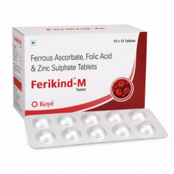 Ferikind M Tablet iron folic acid vitamin B12 supplement