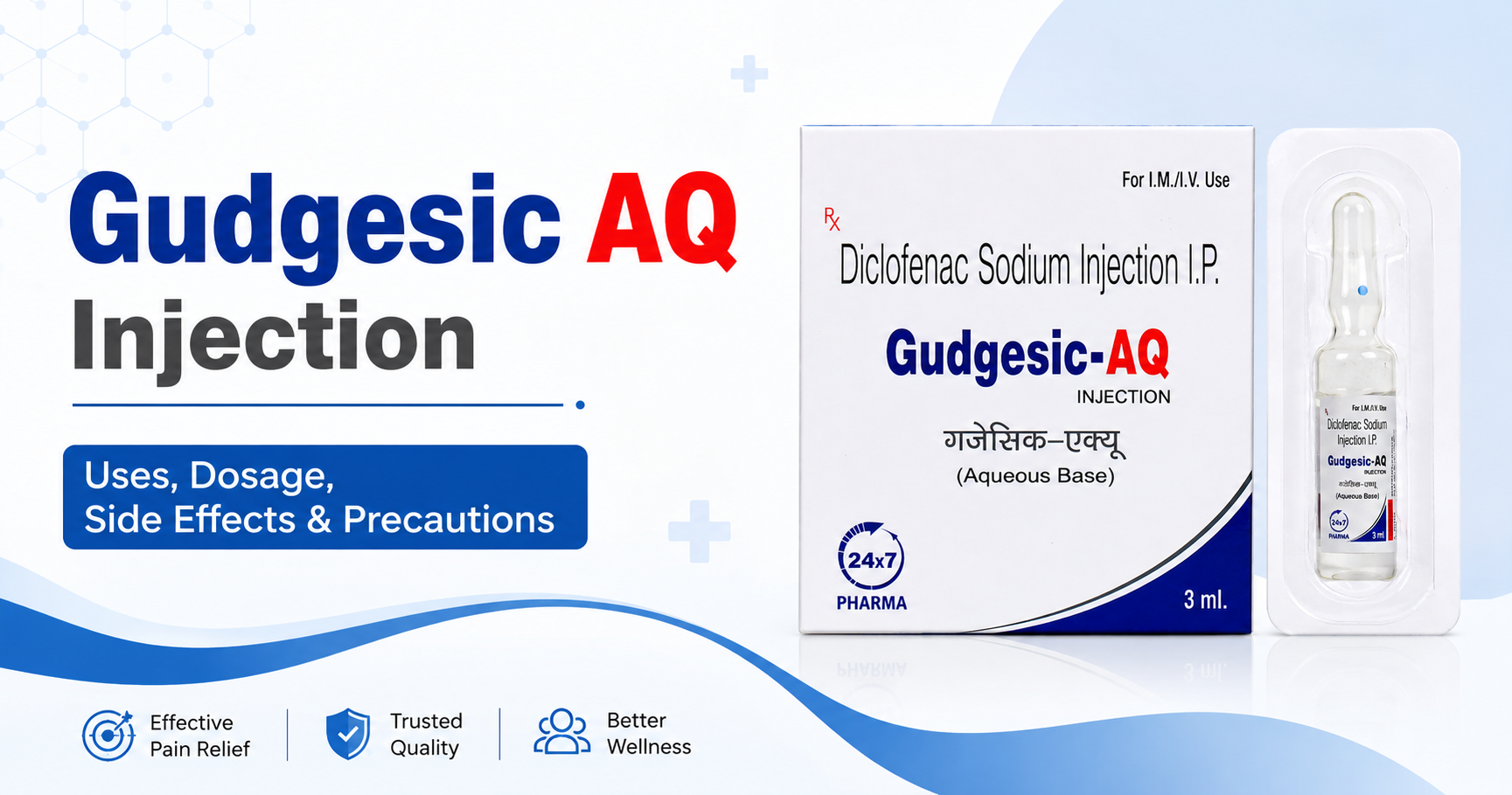 Gudgesic AQ Injection – Uses, Dosage, Side Effects and Precautions