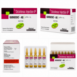 Gudgesic AQ Injection containing Diclofenac Sodium 75mg for pain and inflammation relief