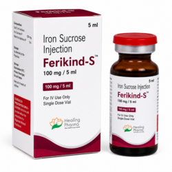 Ferikind S 100mg Injection 5mL Iron Sucrose injection for iron deficiency anemia