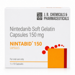 Nintabid 150mg Capsule containing Nintedanib for idiopathic pulmonary fibrosis