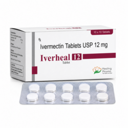 Iverheal 12mg Tablet containing Ivermectin 12mg for parasitic infection treatment