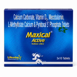 Maxical Active Tablet for bone health with calcium, vitamin D3 and methylcobalamin