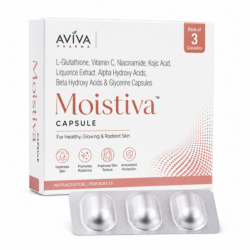Moistiva Capsule (Pack of 3) by AVIVA PHARMA for healthy skin, hydration and skin brightening
