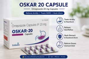 Oskar 20 Capsule (Omeprazole 20mg) for acidity, acid reflux, GERD, and stomach ulcer treatment